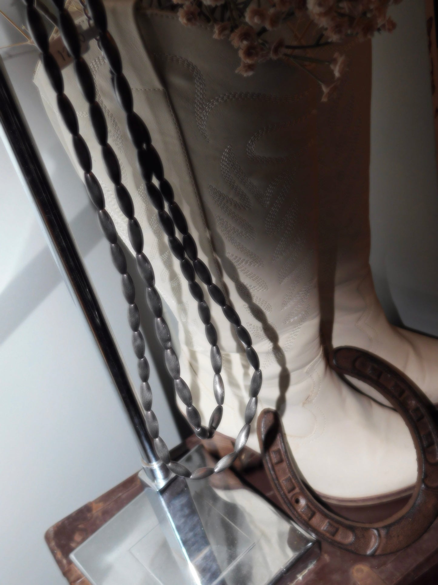 Handmade 24" Elongated (Faux) Navajo Bead Necklace