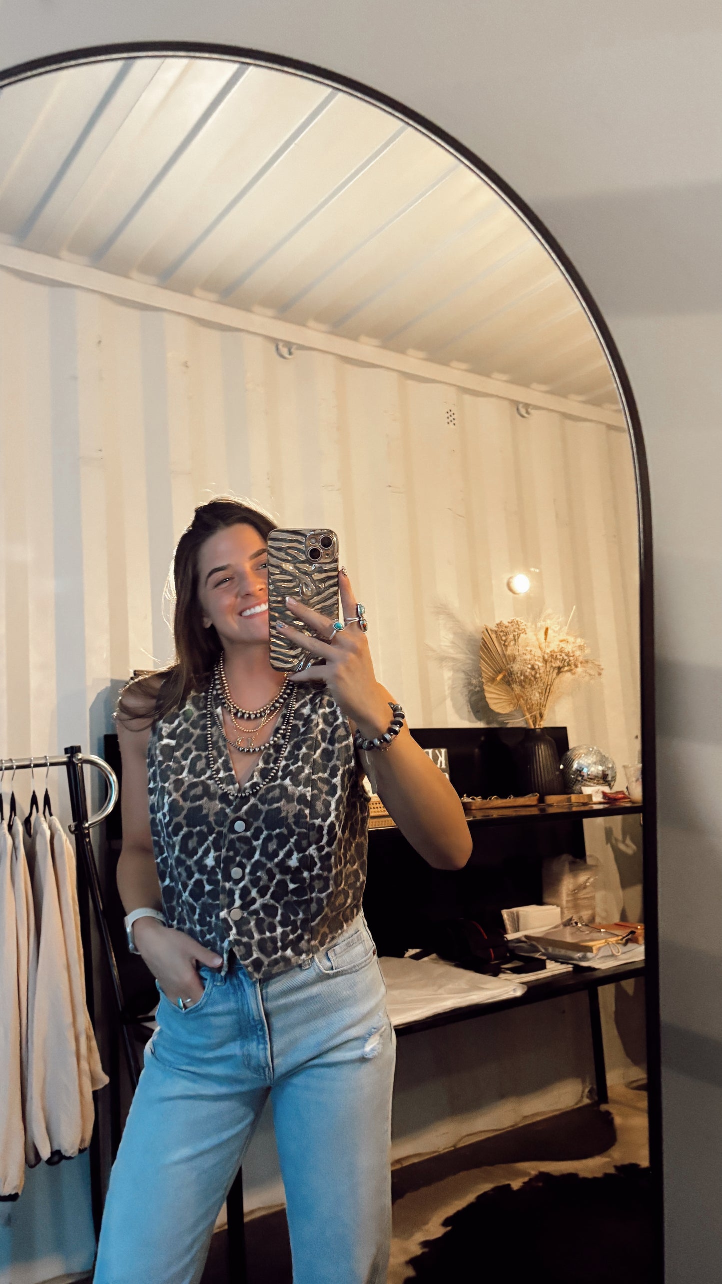Cheetah Denim Vest