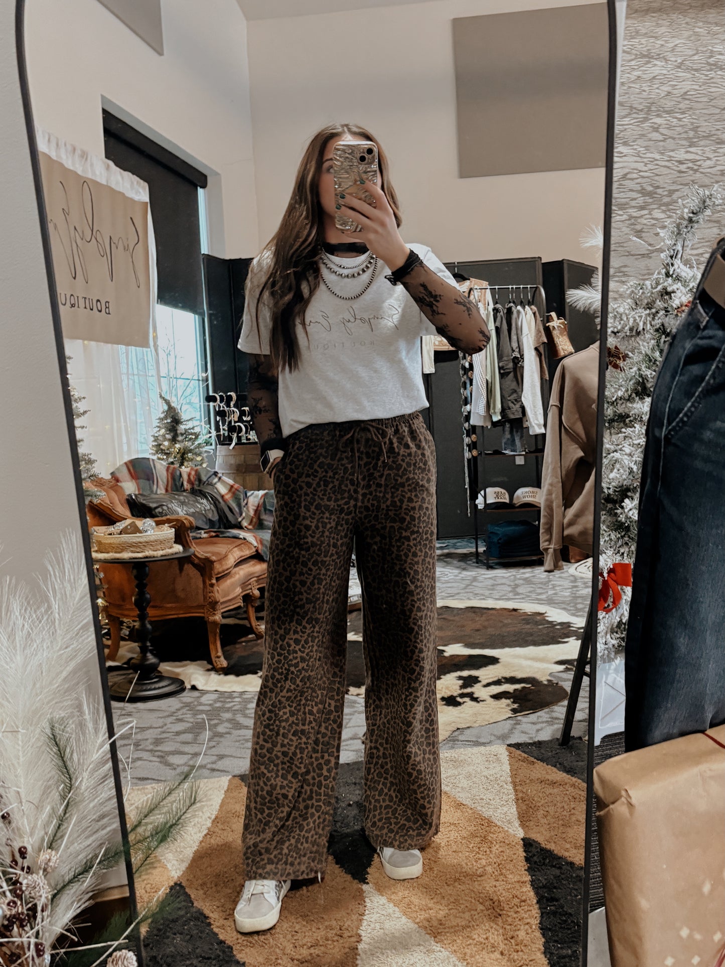 The Clara Jo Cheetah Denim Bottoms