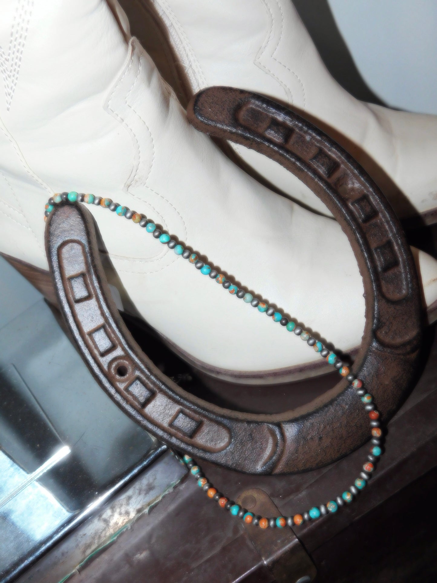 Handmade 15" (Faux) Navajo Gemstone Necklace