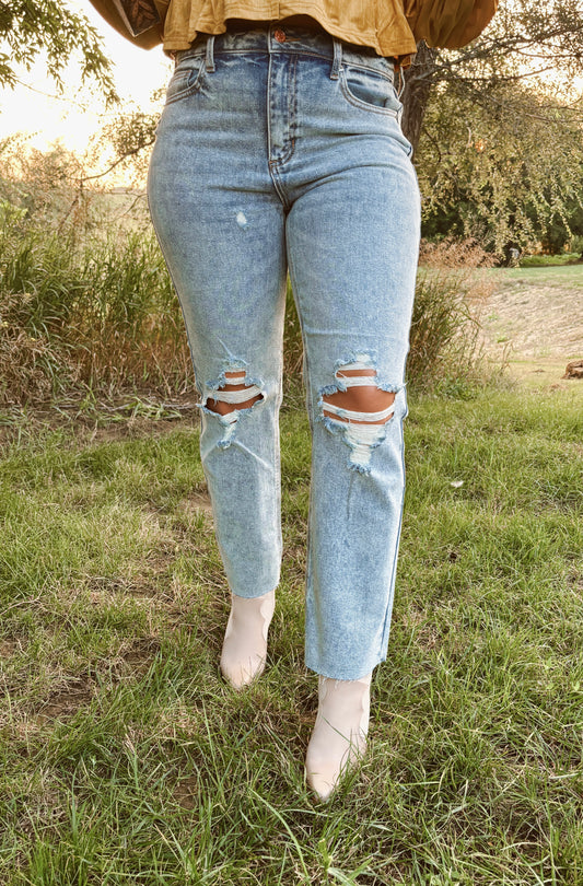 Hey Babe Distressed Denim