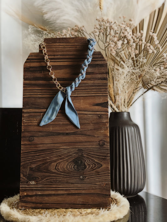 Dallas Denim Chain Scarf Necklace