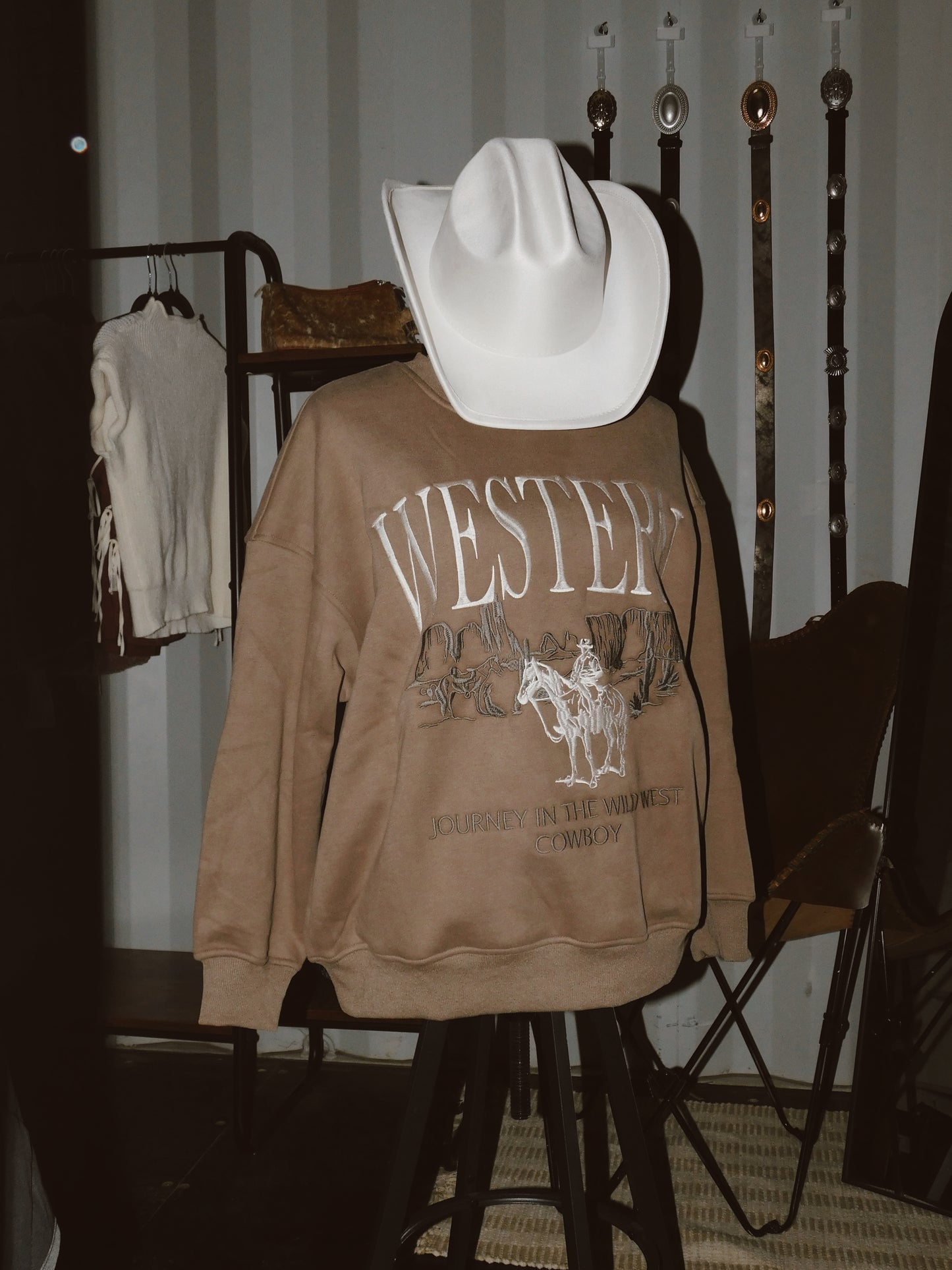 Western Embroidered Crew