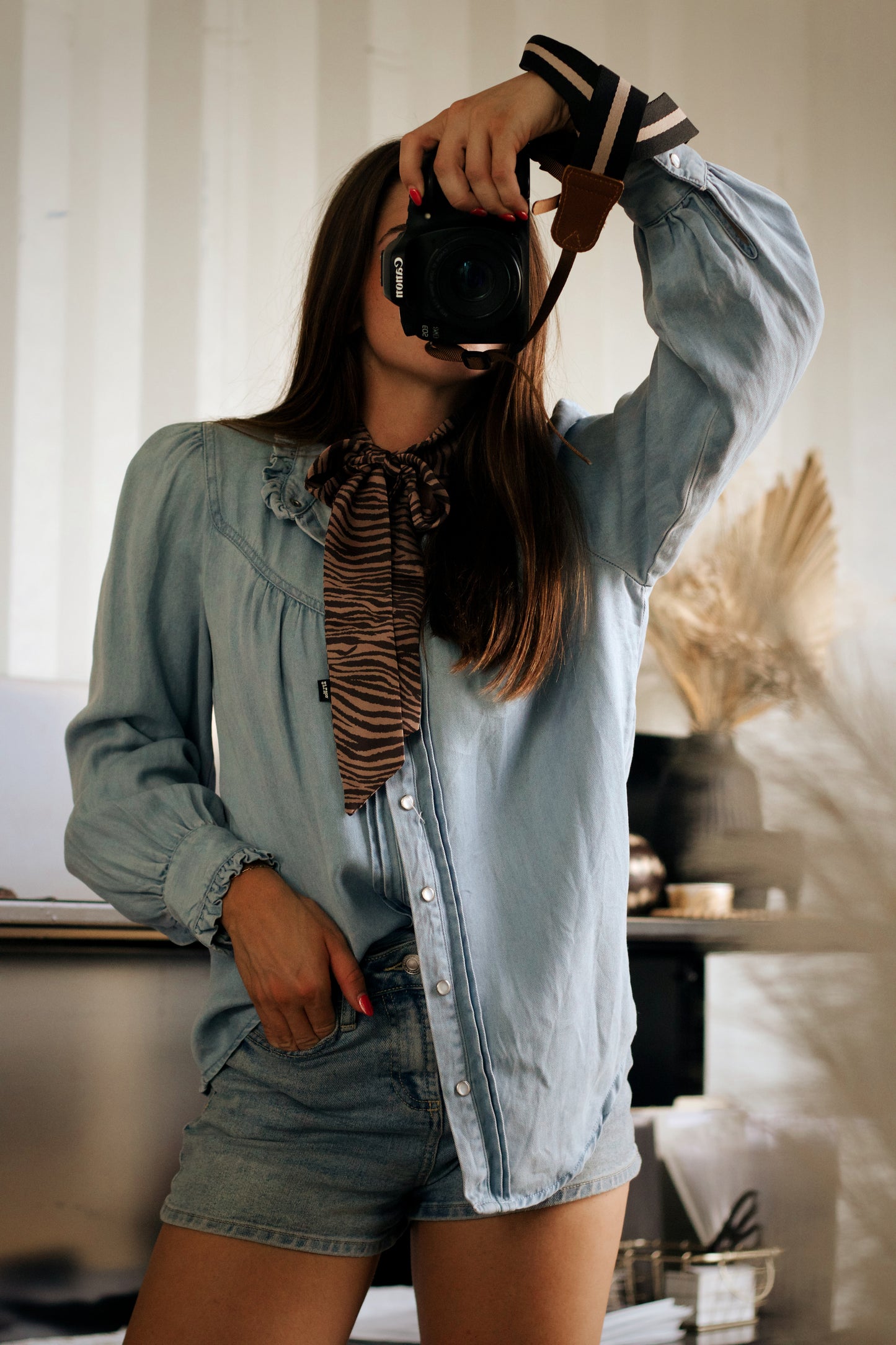 The Darlin Denim Snap Button Down