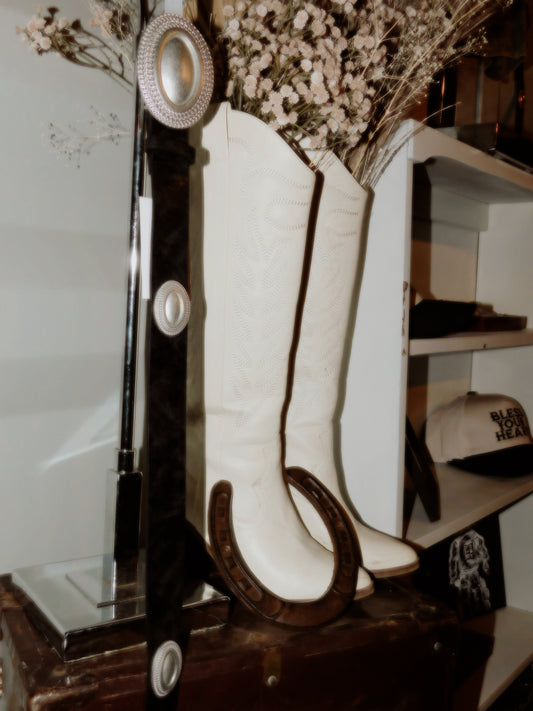 Western Ornate Ovals Belt- Silver