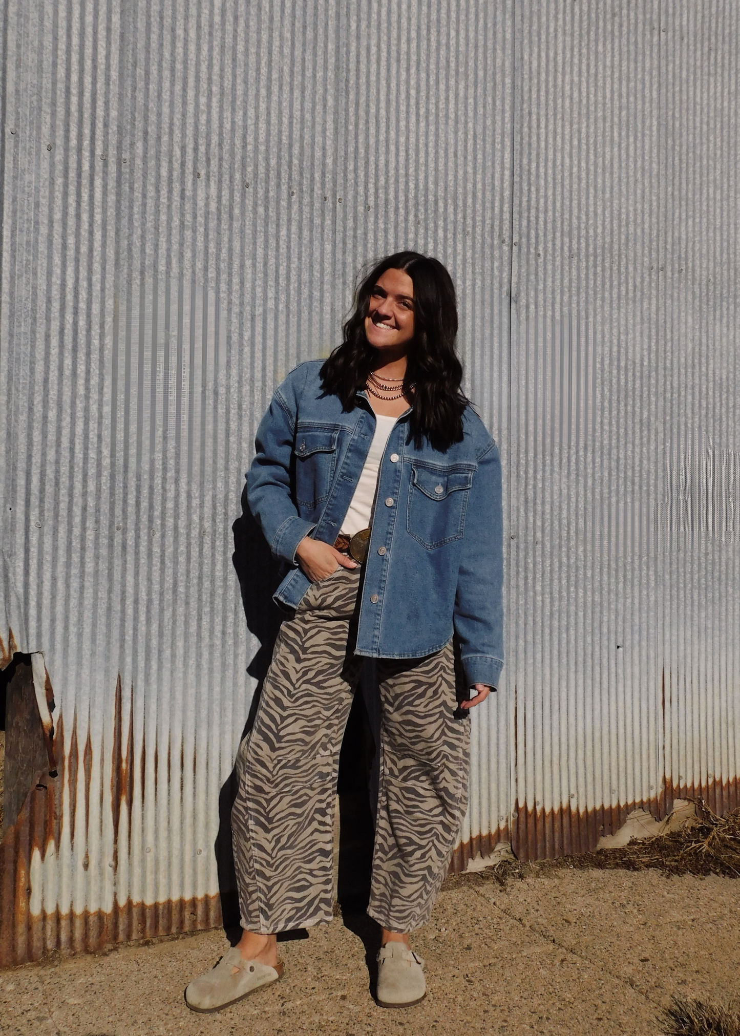 Zyla Mae Zebra Barrel Jeans